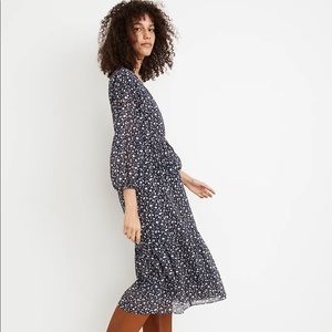Madewell Tie-Waist Midi Dress in Harvest Vine, Medium